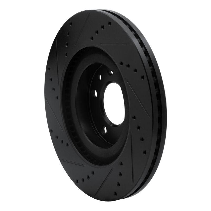 Mazda CX-9 Brake Rotor (1) - Front Right - R1 Concepts - Drilled & Slotted - Black - `07-`15